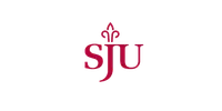 Saint Joseph's University SJU logo in maroon with a fleur-de-lis symbol on a transparent background