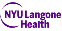 NYU Langone Health logo with purple text and circular design element.