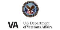 Seal of the U.S. Department of Veterans Affairs with an eagle, American flags, and text below.