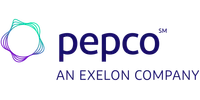 Pepco logo with a colorful abstract swirl and dark blue text representing an Exelon company.