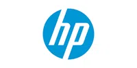 HP logo with lowercase white letters on a blue circular background
