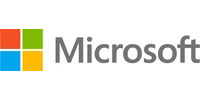 Microsoft logo with four colorful squares arranged in a grid next to the company name in gray text