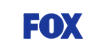 Blue FOX text logo with bold uppercase letters on a white background