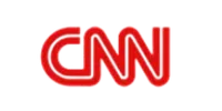 Red CNN logo with connected letters on a transparent background