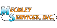 Logo of Meckley Services, Inc. with blue and orange gradient letters against a transparent background.