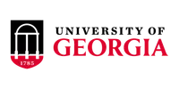 University of Georgia logo featuring red text with a red arch and the year 1785