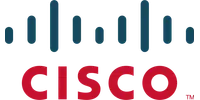 Cisco logo featuring red lowercase text with blue vertical bars above symbolizing a bridge.