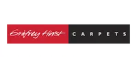 Godfrey Hirst Carpets logo with red and black backgrounds and white text