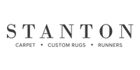 Stanton logo with text Carpet, Custom Rugs, and Runners below the brand name in black font.