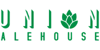 Green stylized text and hop cone logo representing a craft alehouse brewery brand.
