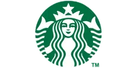 Green and white Starbucks logo featuring a crowned siren with flowing hair inside a circle.