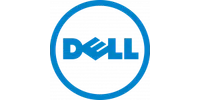 Blue Dell logo with stylized tilted E inside a blue circle on a transparent background
