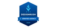 DesignRush 2024 verified agency badge in blue with flame icon and checkmark ribbon.