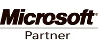 Microsoft Partner logo in black text with a horizontal line separating the two words on a white background.