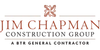 Jim Chapman Construction Group logo with decorative emblem and text for general contractor services