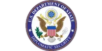Seal of the U.S. Department of State, featuring an eagle, olive branch, and shield.