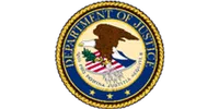 Seal of the U.S. Department of Justice featuring an eagle and the American flag.