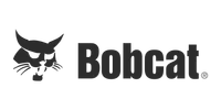Bobcat logo featuring a stylized bobcat face in black beside bold black text spelling Bobcat