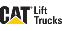 CAT Lift Trucks logo featuring bold black letters with a yellow triangle under the A symbolizing strength and reliability.