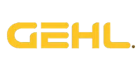 Gehl logo in bold yellow uppercase letters on transparent background