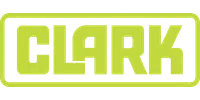 Green Clark logo with bold uppercase letters inside a rounded rectangle frame