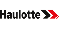 Haulotte company logo with bold black text and two arrow shapes, one black and one red, pointing right.