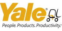 Yale logo with a forklift icon and the tagline People. Products. Productivity. in black and yellow.
