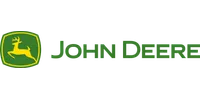 John Deere logo with a yellow deer inside a green shield and green text on white background