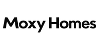 Moxy Homes logo in black simple bold font on a transparent background