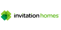 Invitation Homes logo with green geometric icon and black and green text on a transparent background