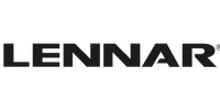 Lennar logo with bold black capital letters on a transparent background