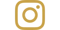 Gold Instagram logo with rounded square and circle icon on transparent background