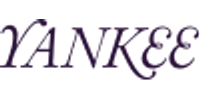 Yankee logo text in bold serif font with a stylish, vintage flair in dark purple color.