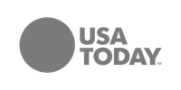 USA TODAY logo featuring a solid circle and bold uppercase text on a white background