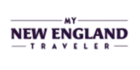 My New England Traveller logo with bold purple text and decorative lines