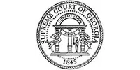 Seal of the Supreme Court of Georgia featuring pillars, banners, the word Constitution, and the year 1845.