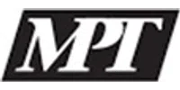 Black and white logo featuring the letters MPT in bold with a rectangular background.
