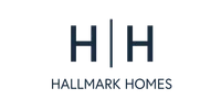Hallmark Homes logo with stylized double H separated by a vertical line on a black background.