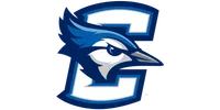 Blue Jay head with sharp eye inside a bold letter C outlined in blue and white