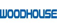 Blue Woodhouse logo with bold, stylized uppercase letters on a white background