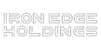 Iron Edge Holdings logo with stylized gray text on black background