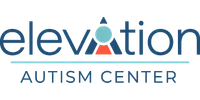 Elevation Autism Center logo with stylized text and blue and red geometric shapes representing a person.