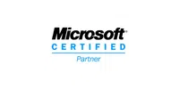 Microsoft Certified Partner logo in bold black and blue lettering.