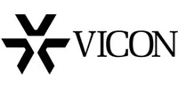 Black Vicon logo with geometric symbol and uppercase lettering on white background