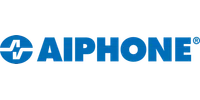 AIPHONE logo in blue with a circular symbol containing a stylized letter A and pulse line.
