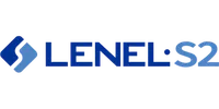 LenelS2 logo featuring blue geometric shapes and modern typography on a white background