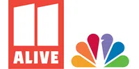 11 Alive NBC logo with red background and white text next to NBC colorful peacock icon on white background