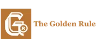 Logo of The Golden Rule with stylized G and R letters in brown and white colors