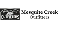 Mesquite Creek Outfitters logo featuring a mesquite tree and text for craft beer, wine, and outdoor apparel
