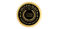 Gold and black seal for 2025 Finalist veteran-owned LED in MSP Titans of the Industry Awards